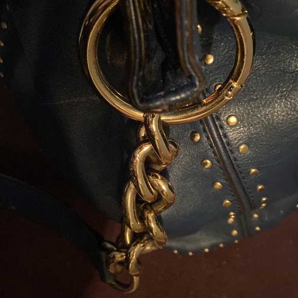 Michael Kors Large Navy Leather Shoulder Purse & Handbag EUC - Picture 5 of 5